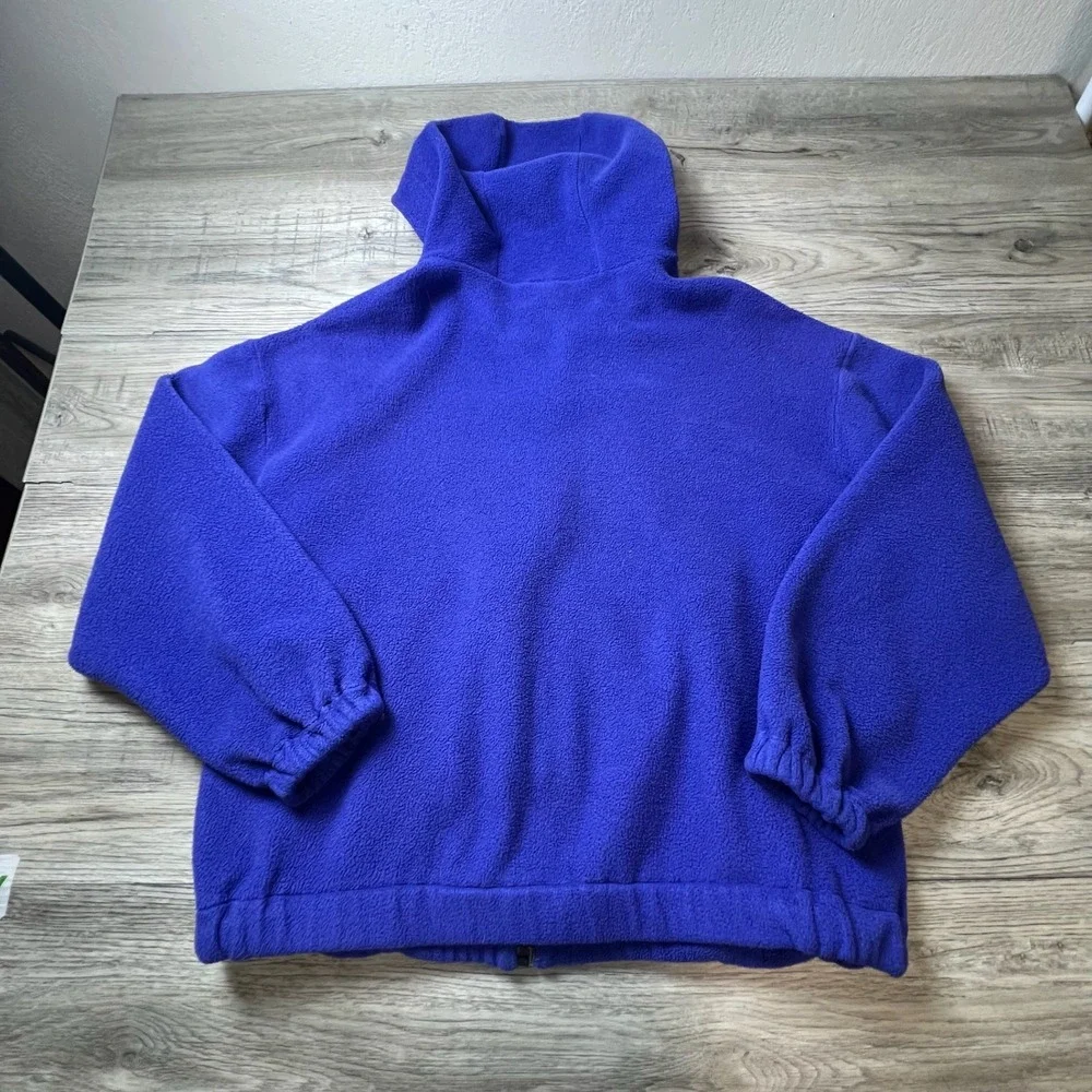 The North Face Fleece Hoodie Unisex M Blue Vintage Full Zip Made In USA Gorpcore